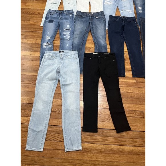 American Eagle Jeans Jeggings Womens Size 00 0 24-25” Waist Lot 12 Shorts Pants - Picture 4 of 15